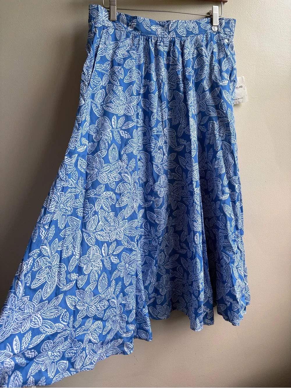 Vintage Dead stock Blue Floral A-Line Women's Skirt